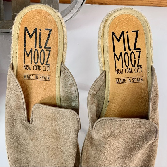 Miz Mooz Carson Suede Slip On Espadrille Mules - Picture 8 of 9